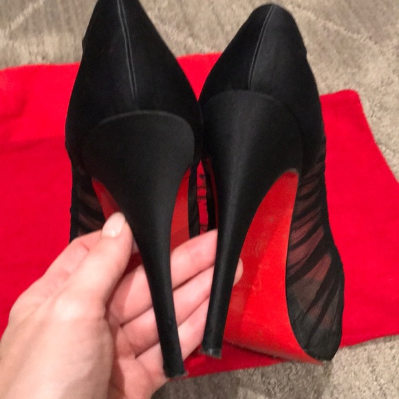 Christian Louboutin chiffon silk stilettos - Picture 5 of 7